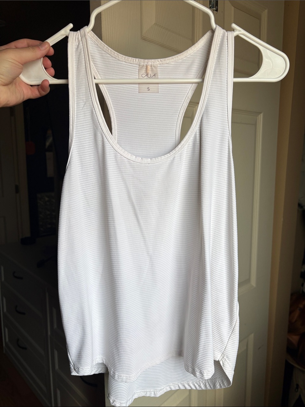 CALIA by Carrie Underwood White Ribbed Racerback Tank